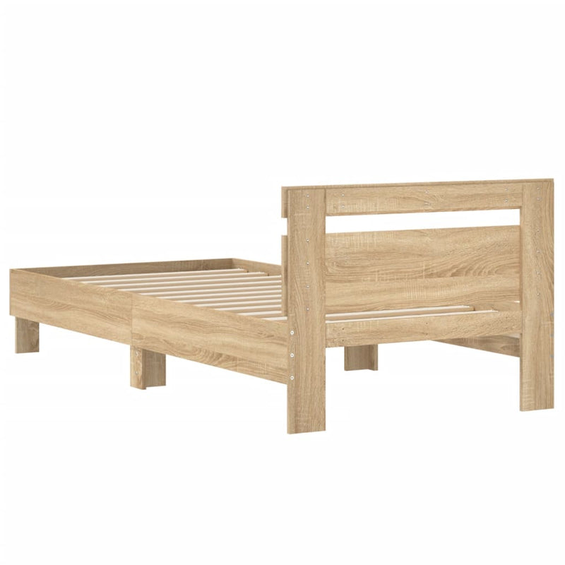 Bed Frame with Headboard Sonoma Oak 90x200 cm Engineered wood