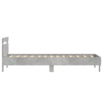 Bed Frame with Headboard Concrete Grey 90x200 cm Engineered wood