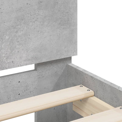 Bed Frame with Headboard Concrete Grey 90x200 cm Engineered wood