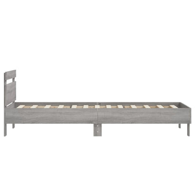 Bed Frame with Headboard Grey Sonoma 90x200 cm Engineered wood