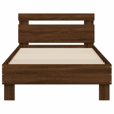 Bed Frame with Headboard Brown Oak 90x200 cm Engineered wood