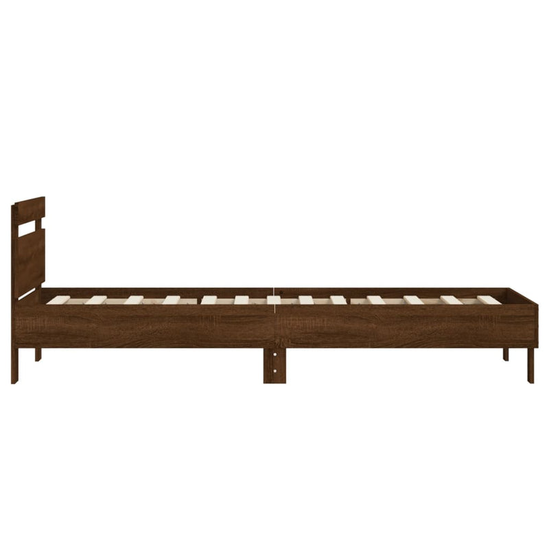 Bed Frame with Headboard Brown Oak 90x200 cm Engineered wood