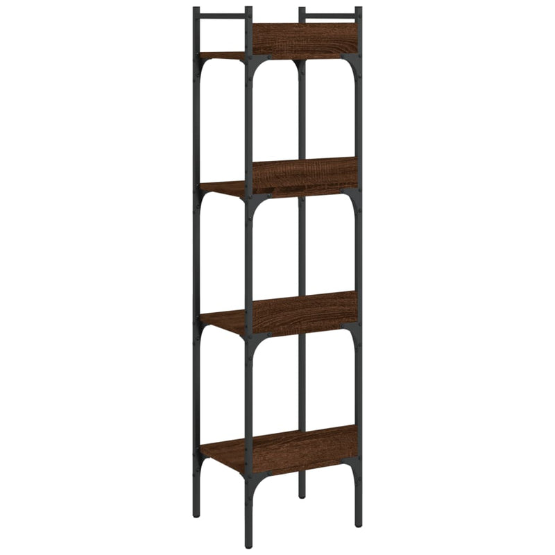 Bookshelf 4-Tier Brown Oak 35x30x138.5 cm Engineered Wood