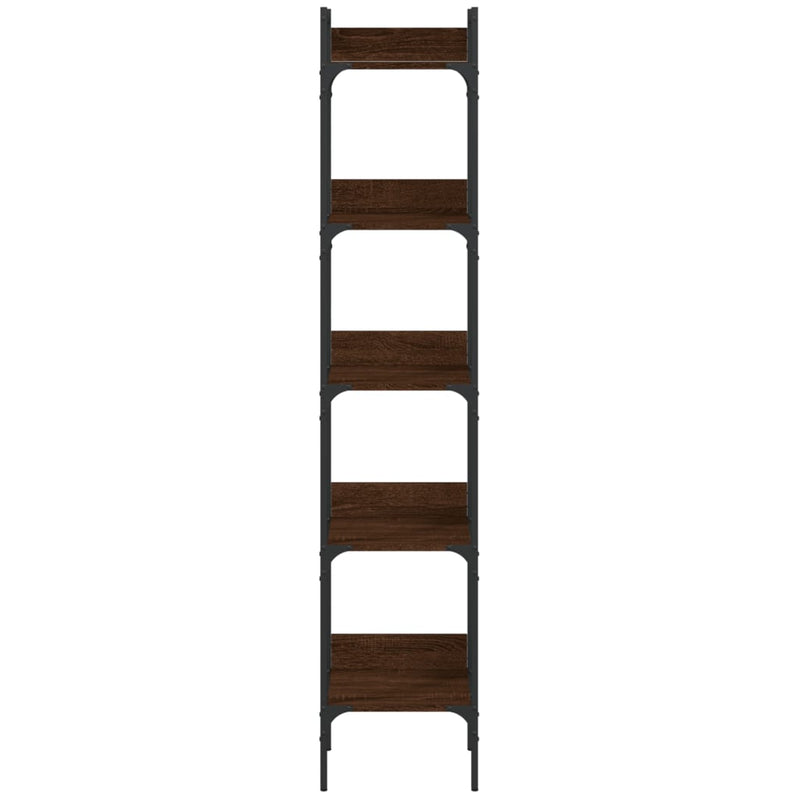 Bookshelf 5-Tier Brown Oak 35x30x174 cm Engineered Wood