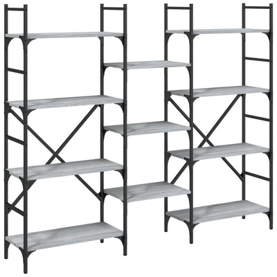 Bookshelf Grey Sonoma 160x28.5x136.5 cm Engineered Wood