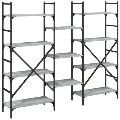 Bookshelf Grey Sonoma 160x28.5x136.5 cm Engineered Wood