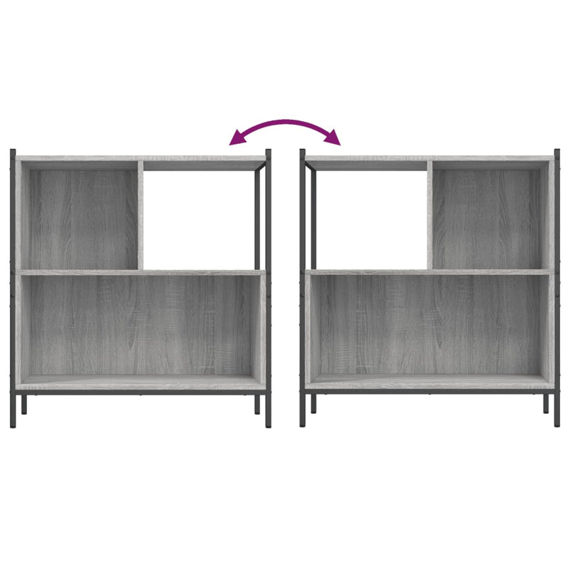 Bookcase Grey Sonoma 72x28x77.5 cm Engineered Wood