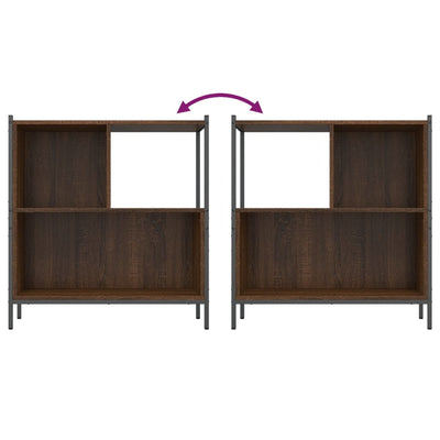 Bookcase Brown Oak 72x28x77.5 cm Engineered Wood