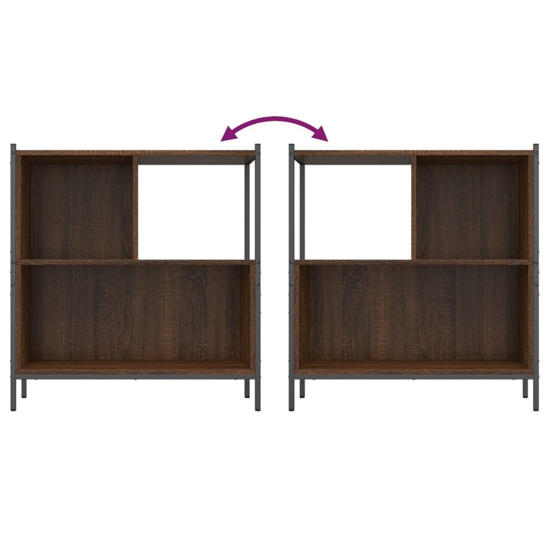 Bookcase Brown Oak 72x28x77.5 cm Engineered Wood