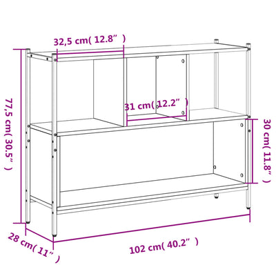 Bookcase Sonoma Oak 102x28x77.5 cm Engineered Wood