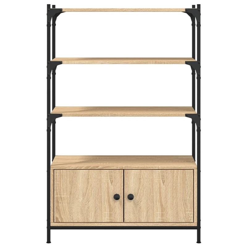 Bookcase 3-Tier Sonoma Oak 70x30x109.5 cm Engineered Wood