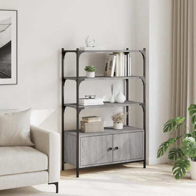 Bookcase 3-Tier Grey Sonoma 70x30x109.5 cm Engineered Wood