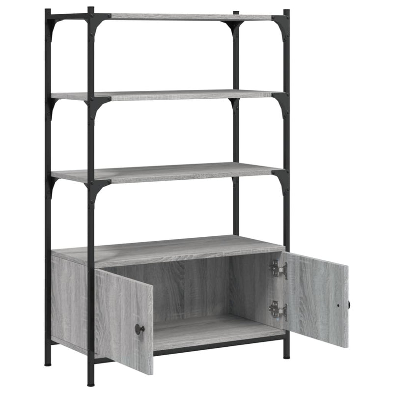 Bookcase 3-Tier Grey Sonoma 70x30x109.5 cm Engineered Wood