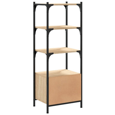 Bookcase 3-Tier Sonoma Oak 41x30x109.5 cm Engineered Wood