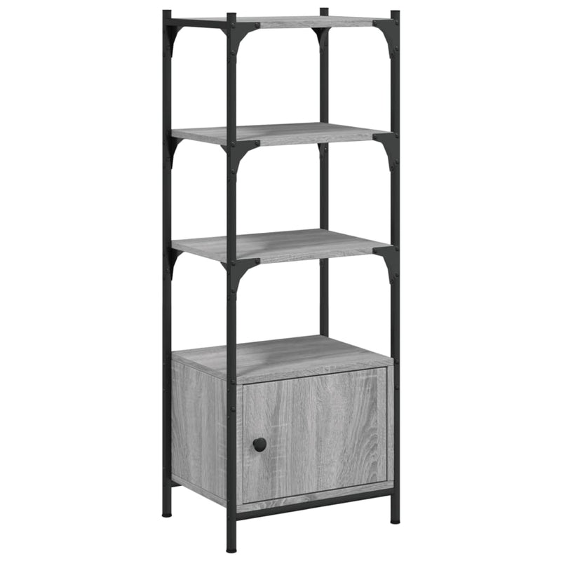 Bookcase 3-Tier Grey Sonoma 41x30x109.5 cm Engineered Wood