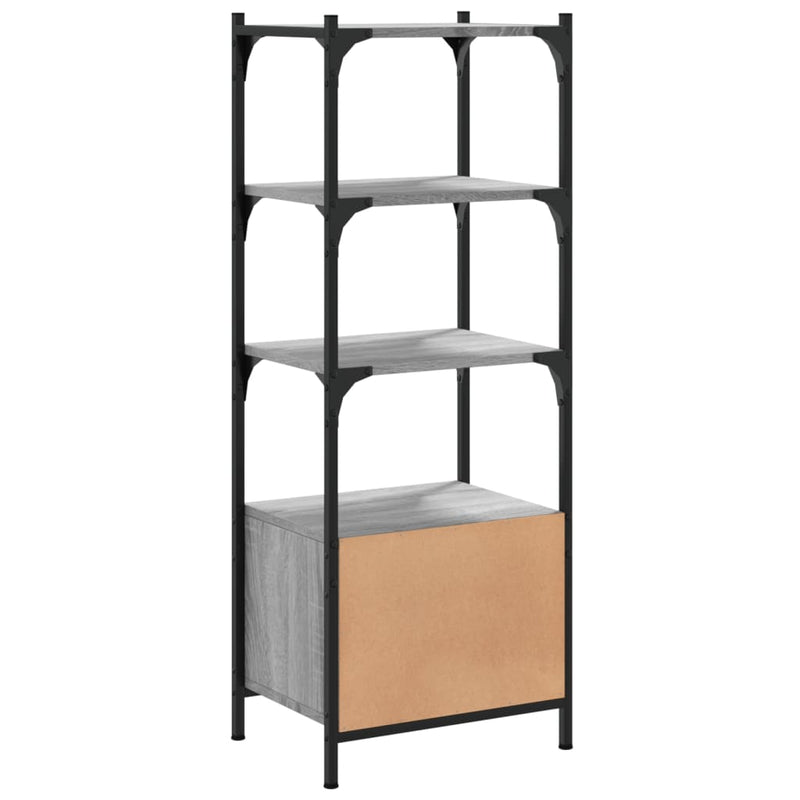 Bookcase 3-Tier Grey Sonoma 41x30x109.5 cm Engineered Wood