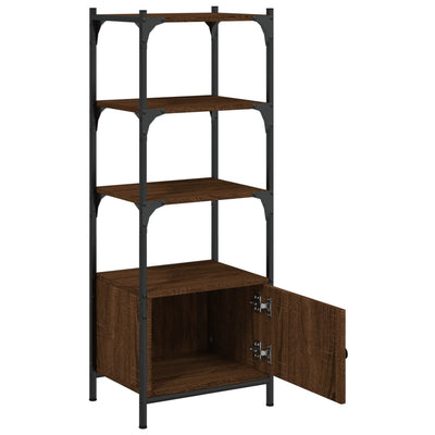 Bookcase 3-Tier Brown Oak 41x30x109.5 cm Engineered Wood