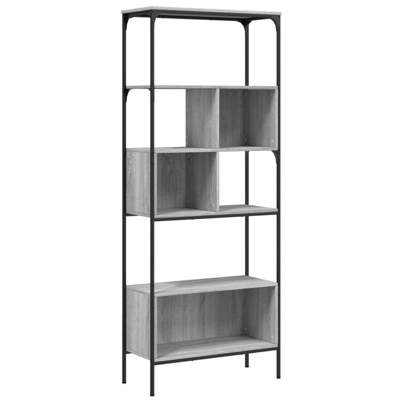 Bookcase 5-Tier Grey Sonoma 76x33x188.5 cm Engineered Wood