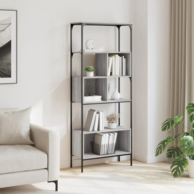 Bookcase 5-Tier Grey Sonoma 76x33x188.5 cm Engineered Wood