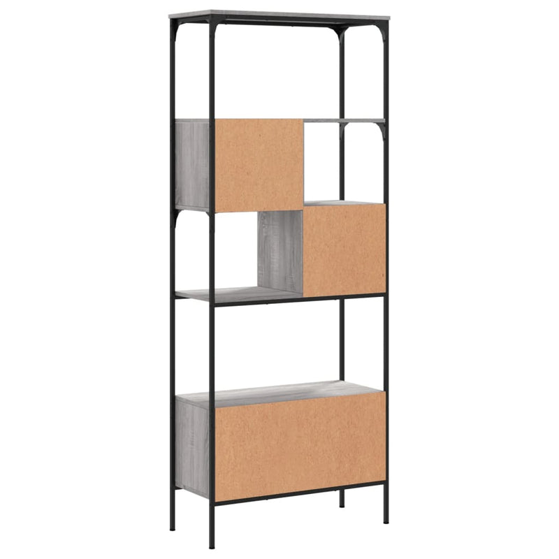 Bookcase 5-Tier Grey Sonoma 76x33x188.5 cm Engineered Wood