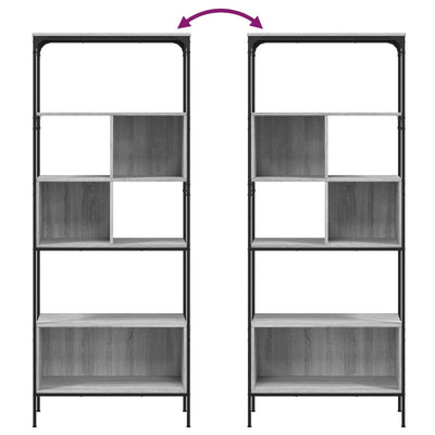 Bookcase 5-Tier Grey Sonoma 76x33x188.5 cm Engineered Wood