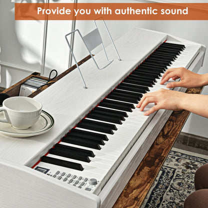 Full Size Weighted 88-Key Digital Piano for Beginner-White