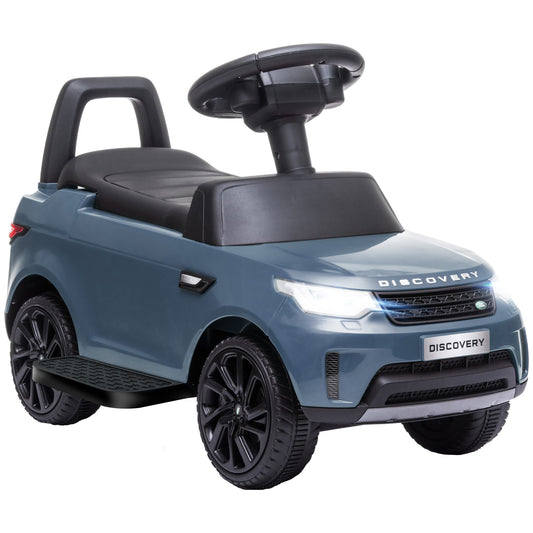 AIYAPLAY 2-in-1 Land Rover Licensed 6V Kids Electric Ride On Car, Sliding Car w/ Headlights, Music, for 18-60 Months, Light Blue