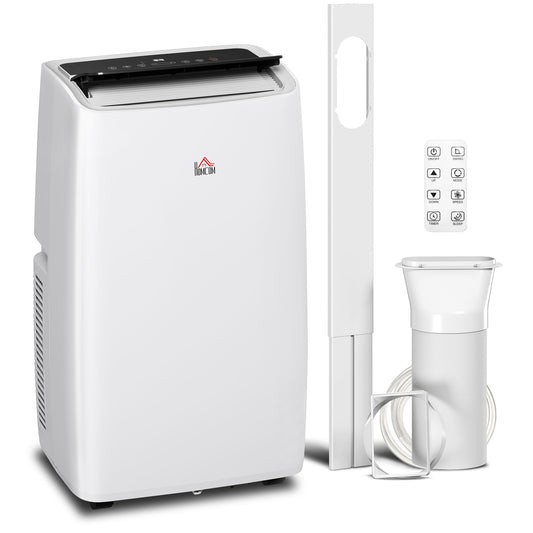 HOMCOM Portable Air Conditioner 14000 BTU, 4-in-1 Air Conditioning Unit, Dehumidifier, Cooling, Fan, Sleep Mode with 3 Speeds, Remote Control, LED Display, 24H Timer, Window Kit, Children Lock, 40m√Ç¬≤