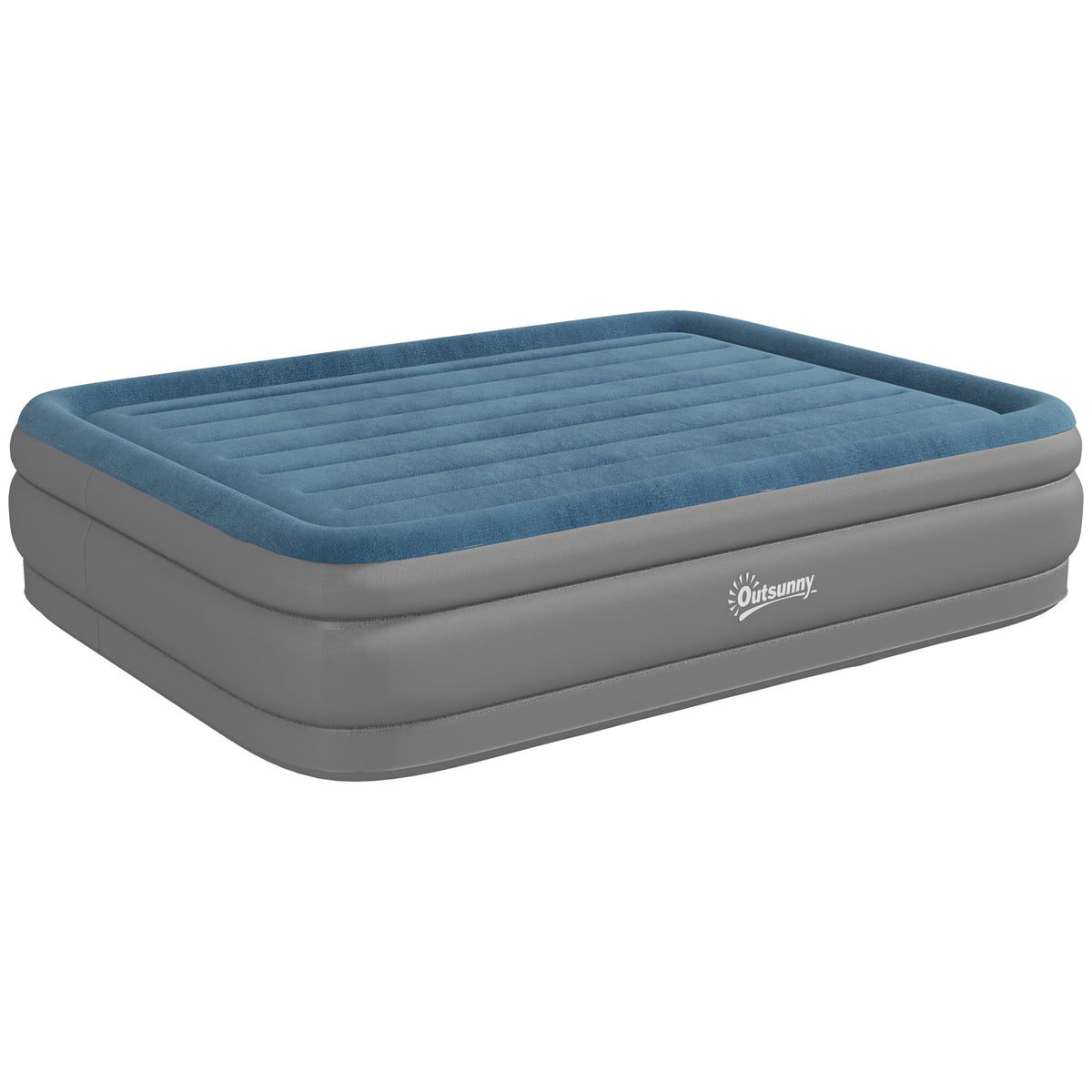 Outsunny King-Size Inflatable Mattress, with Built-In Electric Pump and Bag