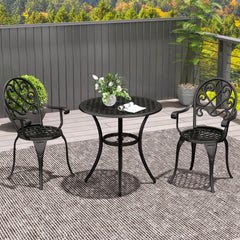 Outsunny Three-Piece Elegant Aluminium Garden Set - Black