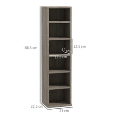 HOMCOM Set of Two 102 CD Storage Units - Dark Wood-Effect