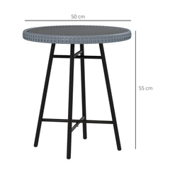 Outsunny Rattan Border Outdoor Side Table - Grey