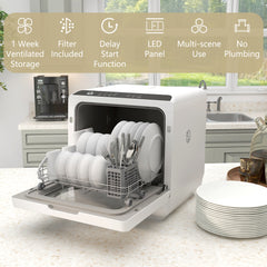 HOMCOM Multi-Program 6L Tabletop Dishwasher