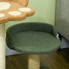 PawHut 52cm Small Cat Tree for Indoor Cats, Scratching Posts with Two Beds, Toy Ball