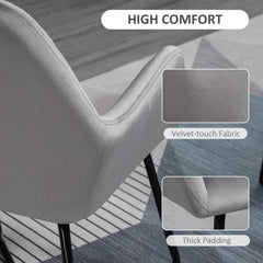 HOMCOM Velvet-Feel Plisse Back Accent Chair - Grey