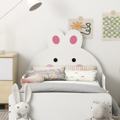 ZONEKIZ Rabbit-Designed Toddler Bed, Kids Bedroom Furniture - White