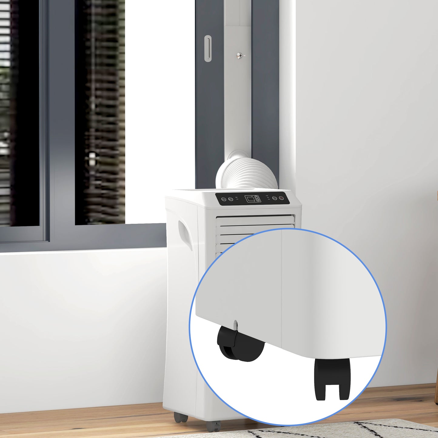 HOMCOM 9000 BTU Air Conditioning Unit, 3-in-1 Portable Air Conditioner, Dehumidifier, Cooling Fan with Remote Control, Digital Display, 2 Speeds, 24H Timer, Window Venting Kit, 28m√Ç¬≤