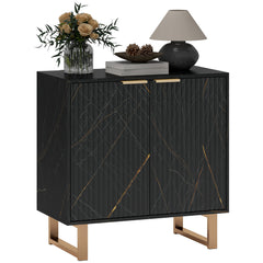 HOMCOM Elegant Storage Sideboard - Black/Gold-Tone