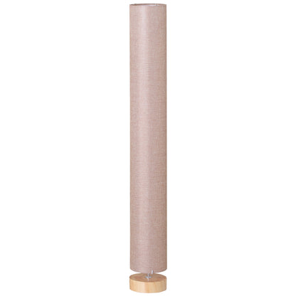HOMCOM Floor Lamp for Living Room, 120cm Modern Standing Lamp with Linen Shade and Wooden Base, Cream