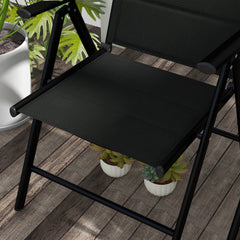 Outsunny Set of Two Padded Garden Chairs - Black