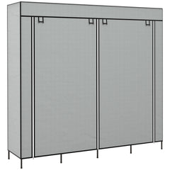 HOMCOM Fabric Wardrobe for Bedroom, Portable Cloth Wardrobe with 10 Compartments, 2 Hanging Rails and 4 Fabric Drawers, 166 x 42.5 x 169.5cm, Dark Grey