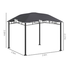 Outsunny 3x3(m) Outdoor Gazebo Garden Gazebo Pavilion Sunshade Canopy Tent with Steel Frame, Grey