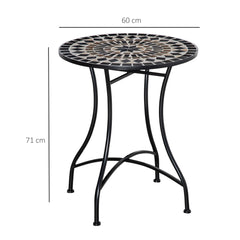 Outsunny â60cm Mosaic Outdoor Patio Table - Black