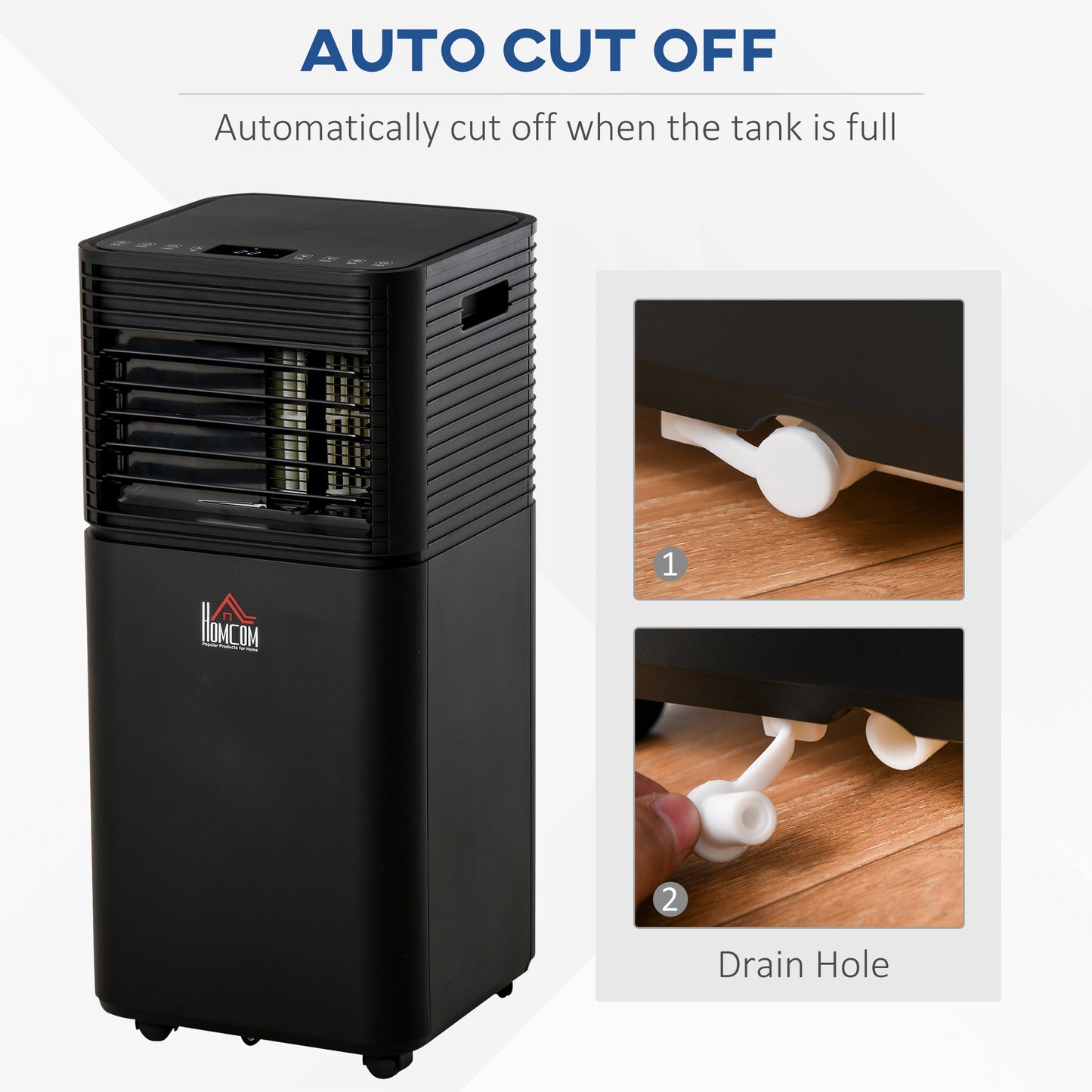HOMCOM 7000 BTU 4-In-1 Portable Air Conditioner Unit Cooling Dehumidifying Ventilating for Room up to 26m√Ç¬≤, with Fan, Remote, 24H Timer, Window Mount Kit, R290, A Energy Efficiency