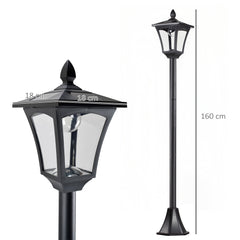 Outsunny 2 Pieces Outdoor Garden Solar Post Lamp Sensor Dimmable LED Lantern Bollard Pathway 1.6M Tall √¢‚Ç¨‚Äú Black