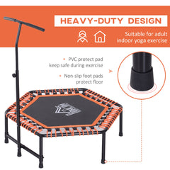 HOMCOM Mini Trampoline W/Adjustable Handle Bar - Black/Orange