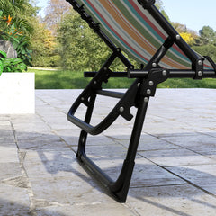 Outsunny Set of Two Folding Sun Loungers, with Four-Position Backs - Multicoloured