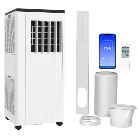 HOMCOM 7,000 BTU App-Controlled Mobile Air Conditioner, 15m√Ç¬≤ Radius - White