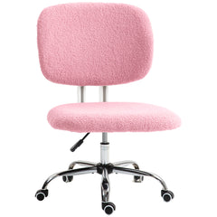 Vinsetto Teddy Fleece Armless Office Chair - Pink