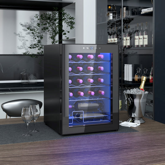 HOMCOM 20 Bottle 5-18√¢‚Äû∆í Countertop Wine Fridge - Black